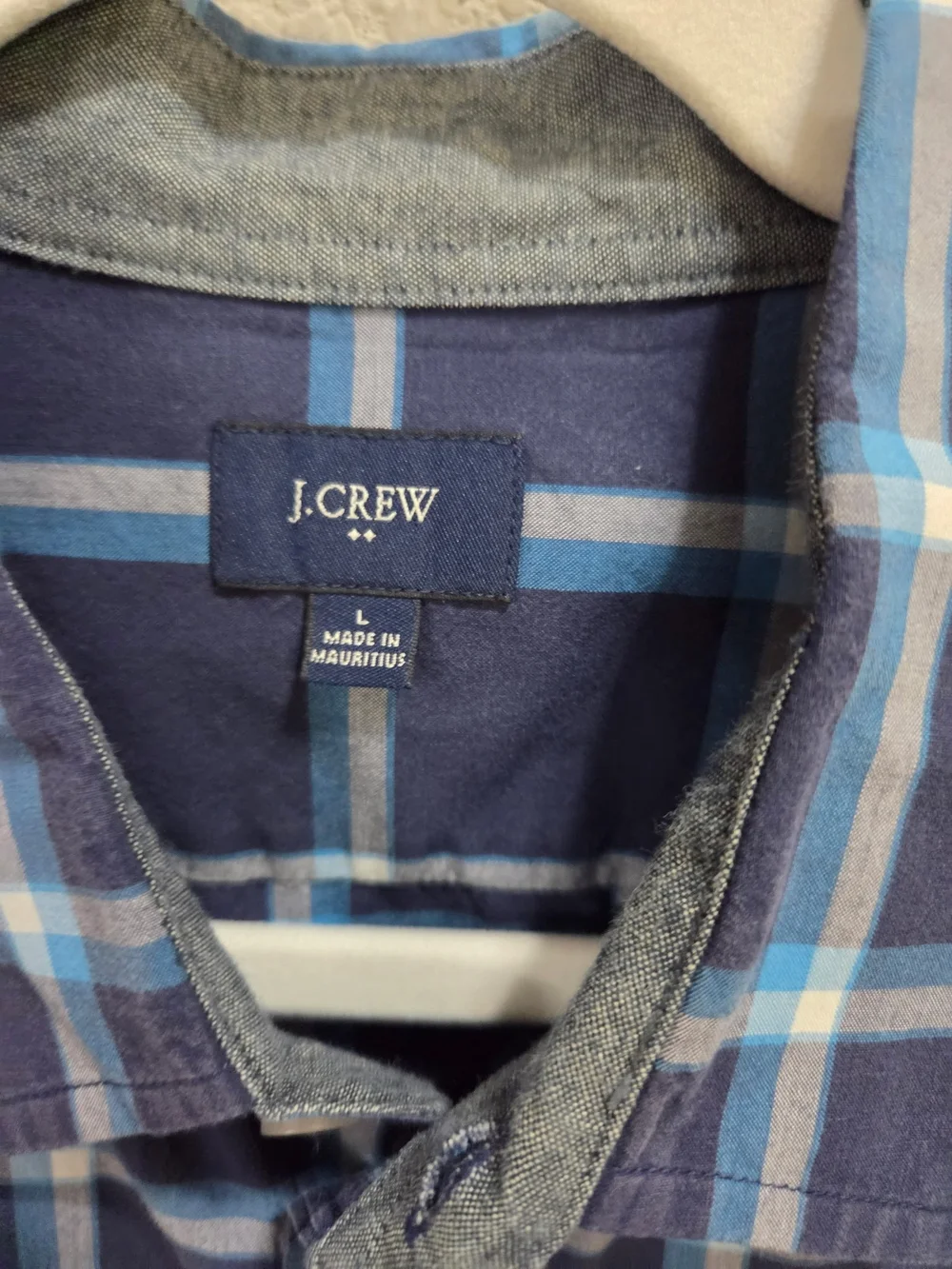 J. Crew Navy Blue Plaid Button-Down Shirt